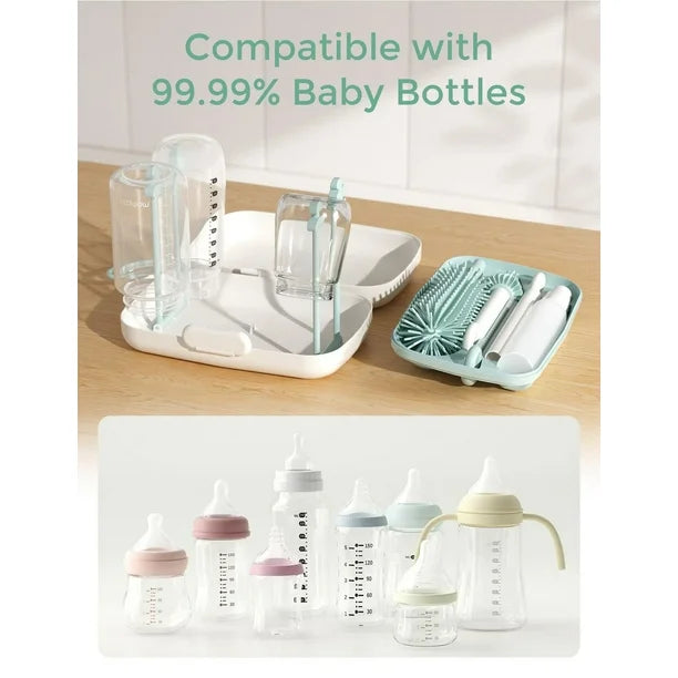 Momcozy 7 in 1 Travel Baby Bottle Cleaning Drying Rack set, MOMCOZY 7in1 Travel Bottle Rack Set