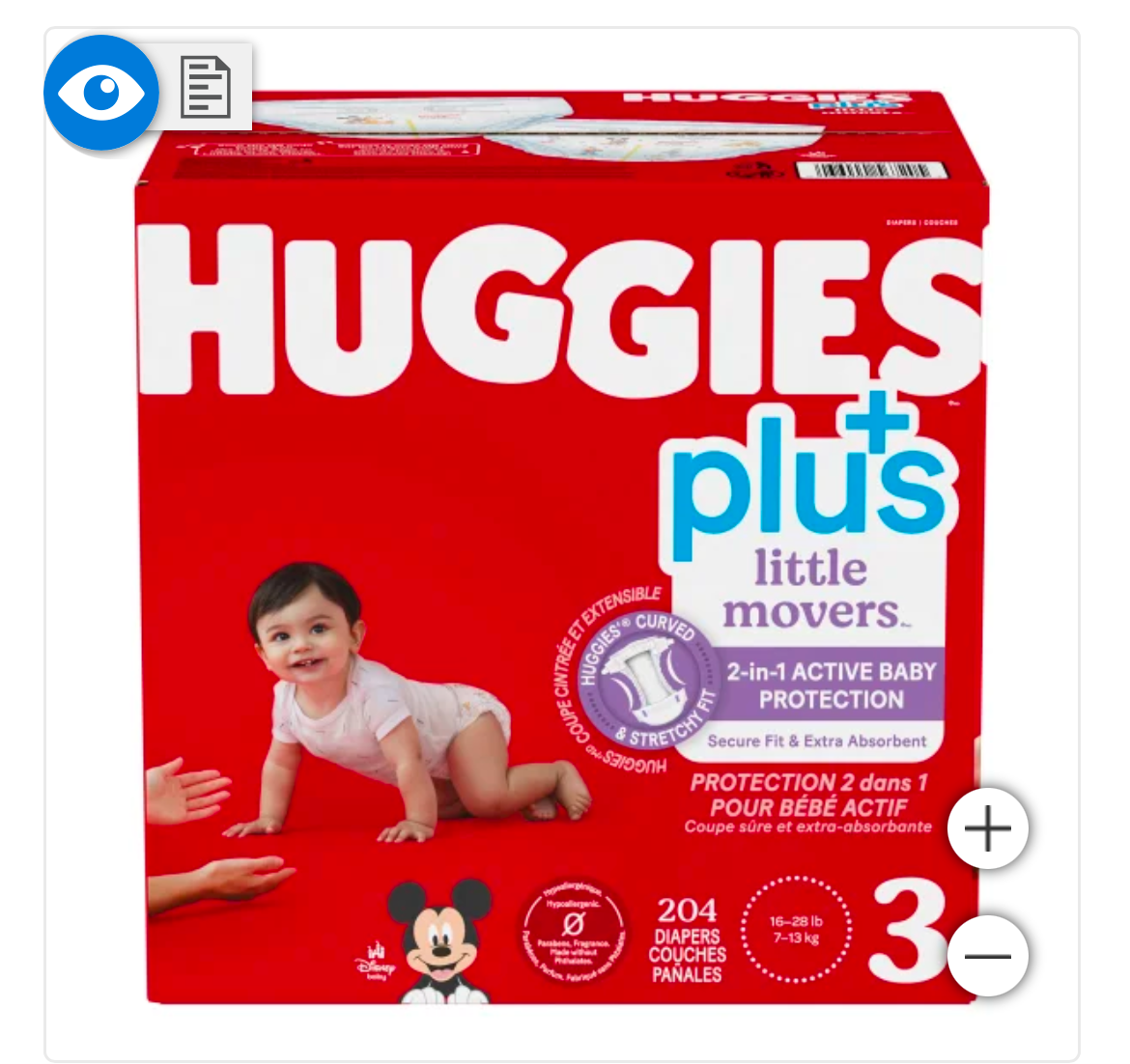 Huggies Little Movers Plus Diapers, Sizes 3 - 6