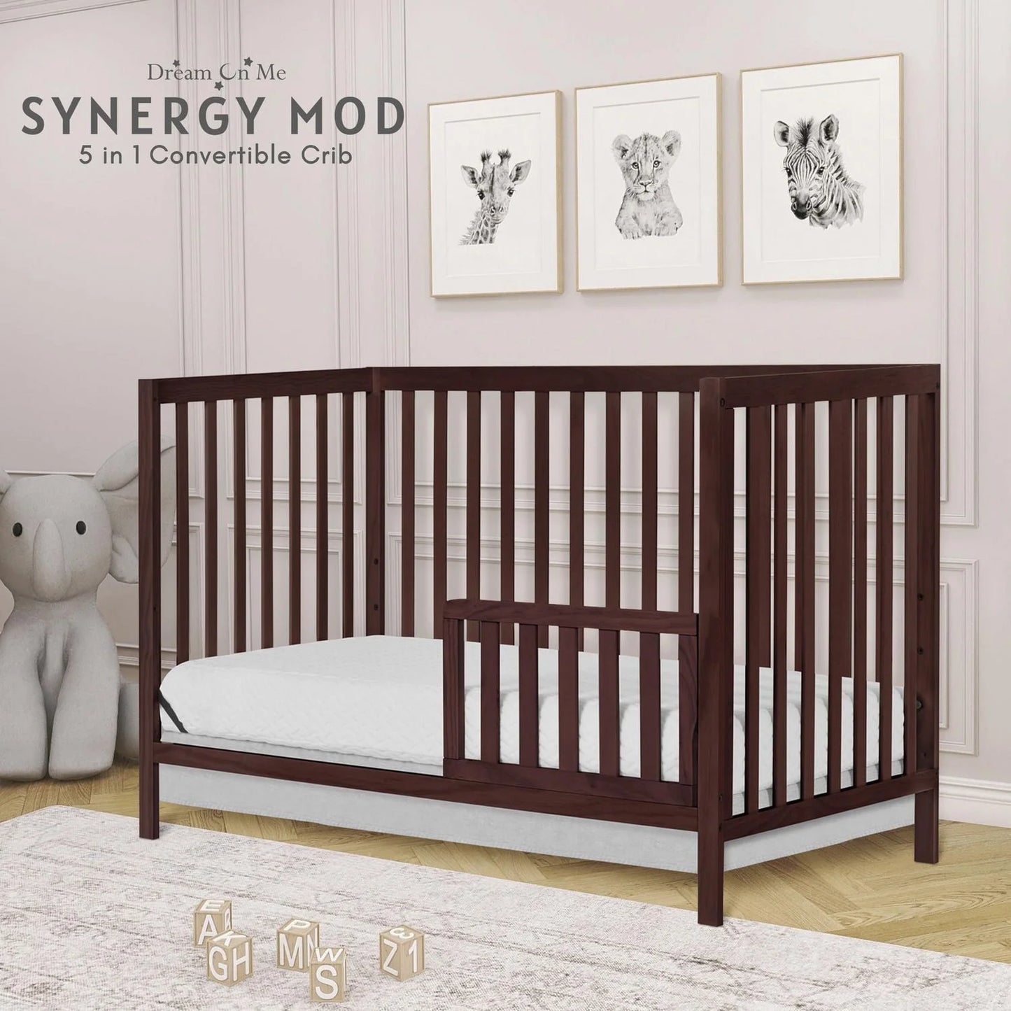 Dream On Me Synergy MOD Crib, Made with Sustainable New Zealand Pinewood, Convertible Crib