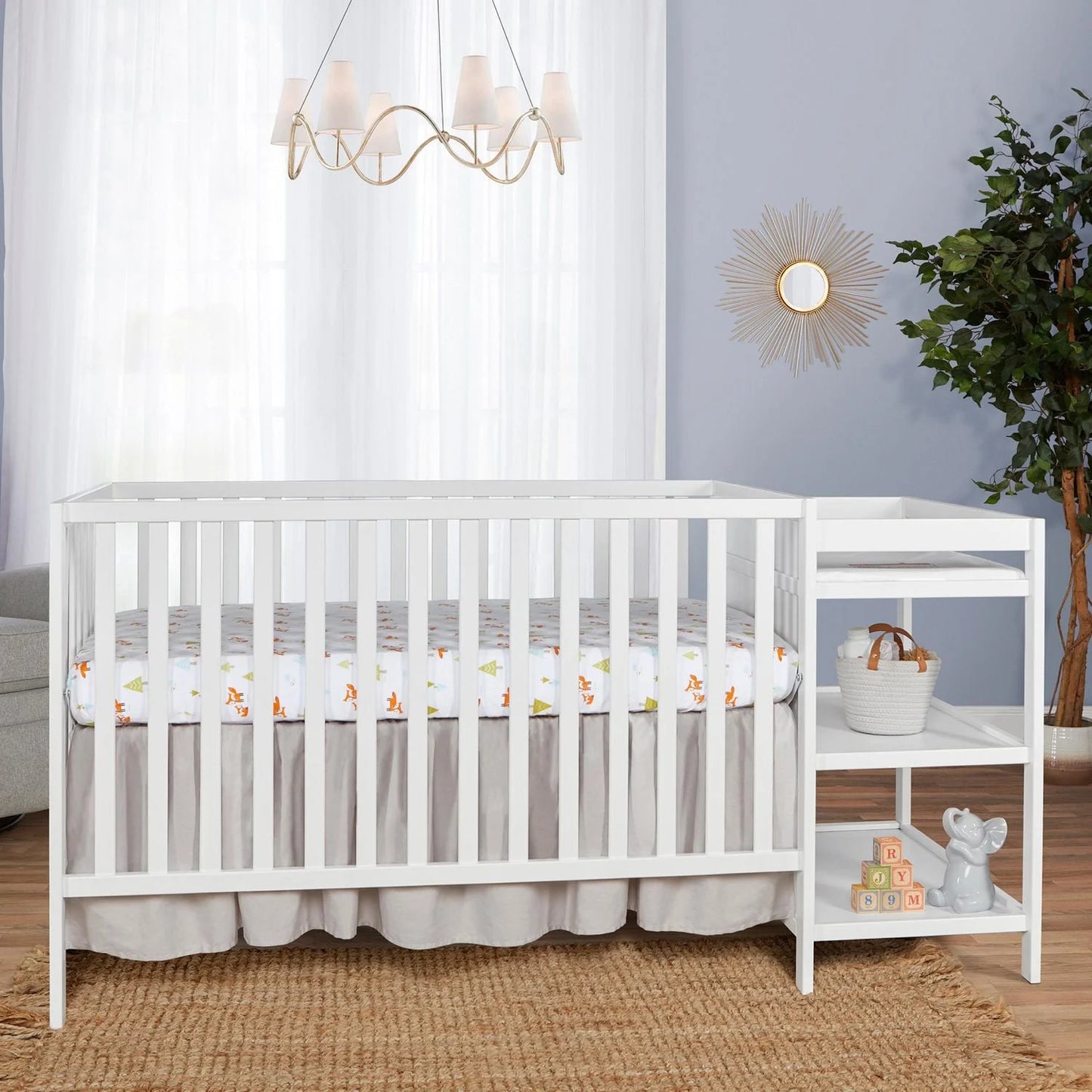 Dream On Me Hamilton 4-in-1 Convertible Crib and Changer Style#679, Crib Changer