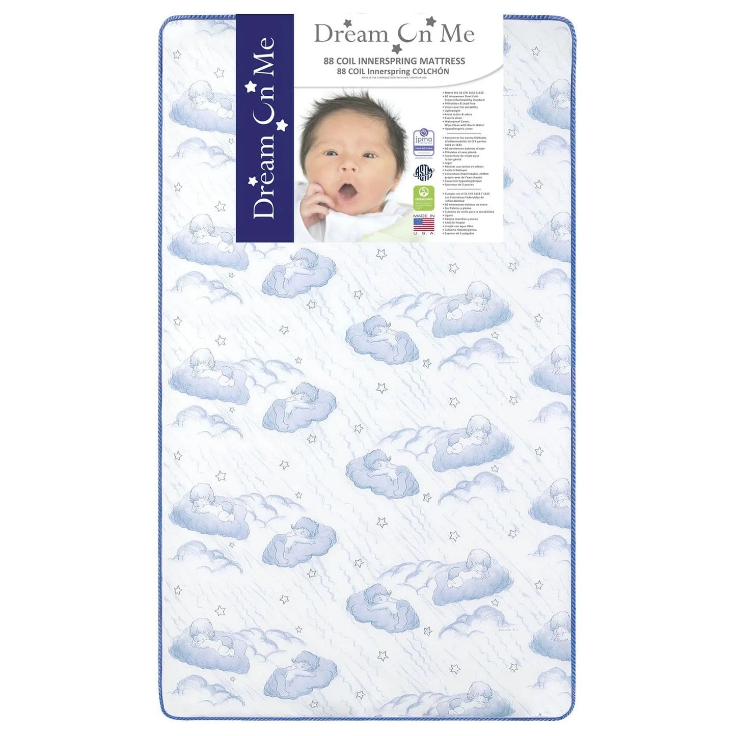 Dream On Me, Sweet Dreams 6” 88 Coil Inner Spring Crib And Toddler Mattress I Green Guard Gold Certified
