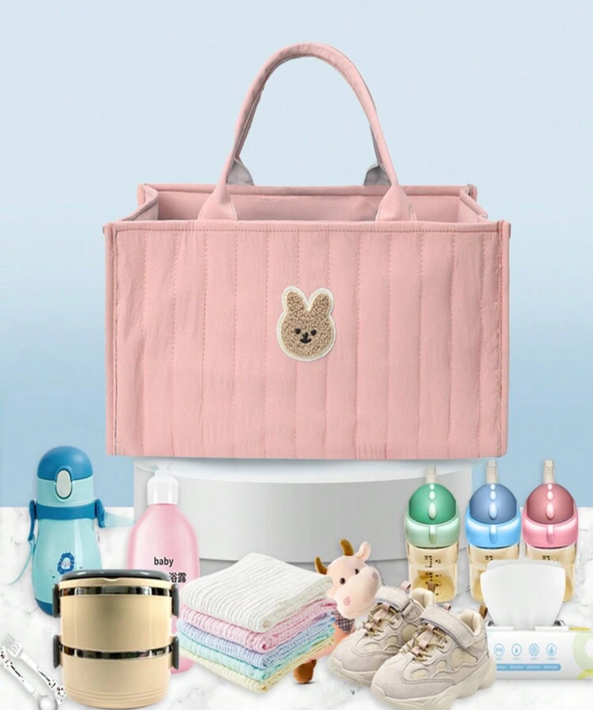 1pc Multi-Functional Diaper Storage Bag For Mother And Baby, Large Capacity Foldable Diaper Bag For Outdoor Use, All Seasons