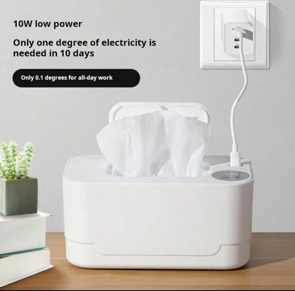 1pc Wet Wipe Warmer, Baby Constant Temperature Wireless Car Charger Portable Heated Wet Tissue Box, USB Power Supply Required. Note: Remove Original Wet Wipe Package Cover Before Placing Wipes Inside Device For Better Heating Effect.