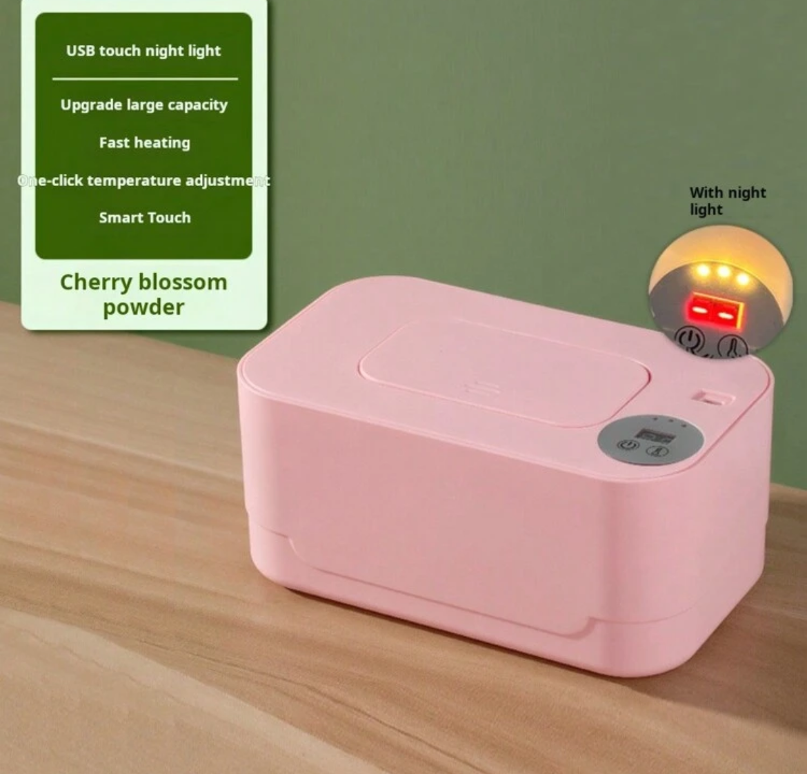 1pc Wet Wipe Warmer, Baby Constant Temperature Wireless Car Charger Portable Heated Wet Tissue Box, USB Power Supply Required. Note: Remove Original Wet Wipe Package Cover Before Placing Wipes Inside Device For Better Heating Effect.