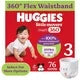 Huggies Little Movers HuggFit 360° Baby Diapers with 360° Waistband, Giga, Size 3-7, Count 76-44, HUG LM HF GIGA DPR S3-7|Count 76-44