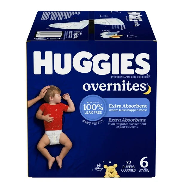 Huggies Overnites Nighttime Baby Diapers, Mega Colossal Pack, Sizes: 4-7, Sizes: 4-7 | 100-60 Count