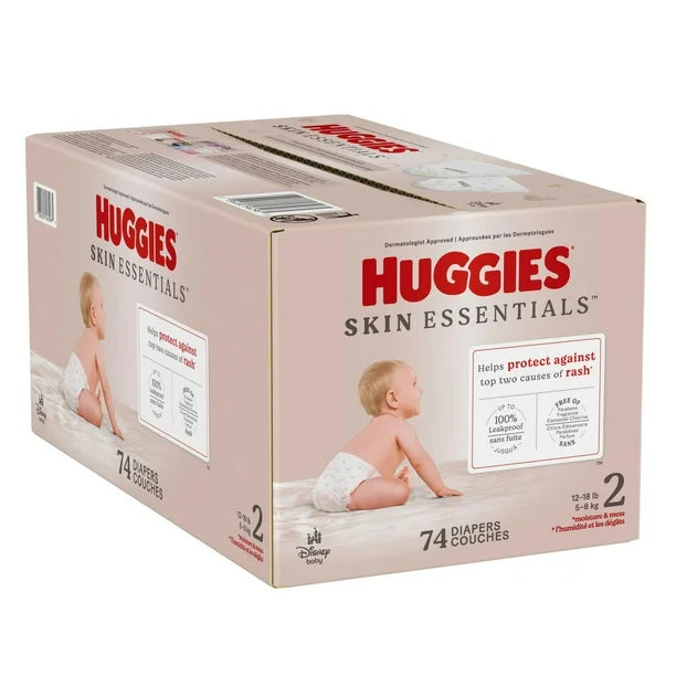 Huggies Skin Essentials Baby Diapers, Size NB-6, 84-42 Count, Size NB-6 | 84-42 Count