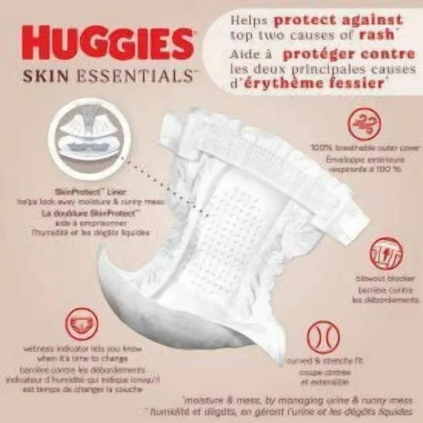 Huggies Skin Essentials Baby Diapers, Size NB-6, 84-42 Count, Size NB-6 | 84-42 Count