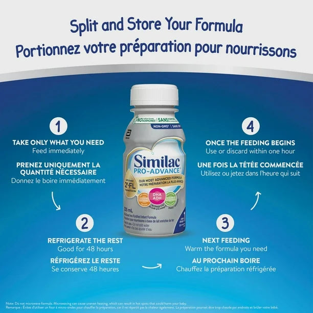 Similac Pro-Advance® Step 1 Baby Formula, 0+ Months, with 2'-FL, Ready to Feed, 16 x 235 mL