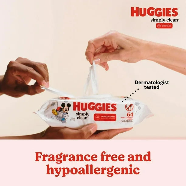 Huggies Simply Clean Baby Wipes, UNSCENTED, 11 Flip Lid Packs, 704 Wipes, 704 Wipes