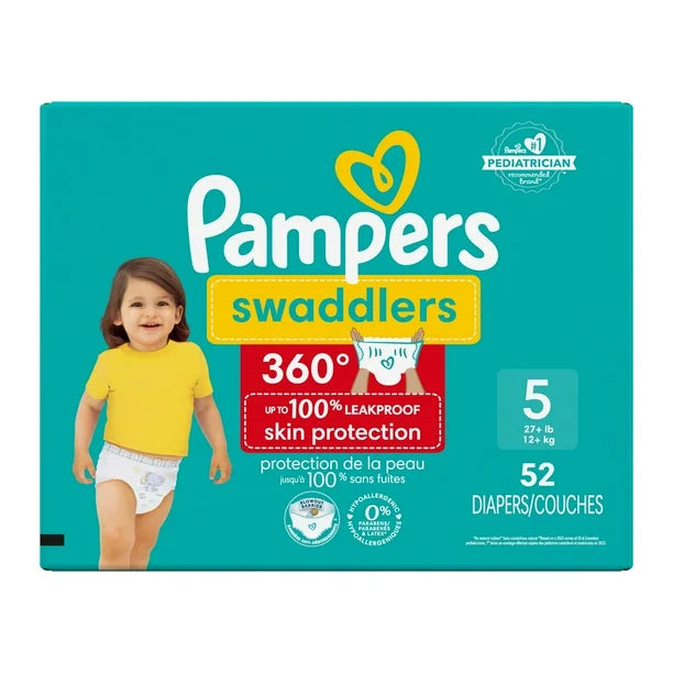 Pampers Swaddlers 360 Pull-On Diapers, for up to 100% Leakproof Skin Protection and Easy Changes, 44CT