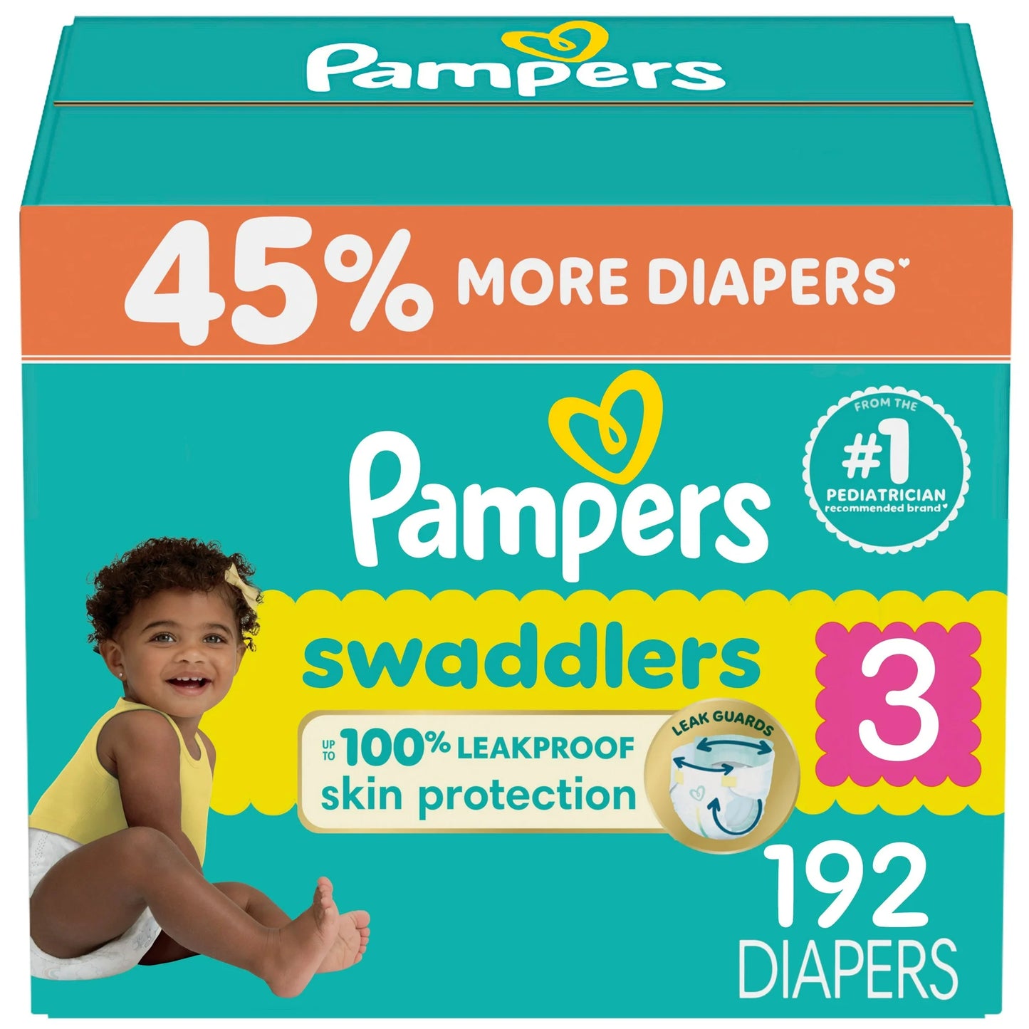 Pampers Swaddlers Diapers, Super Econo Pack, Size 1-8, 58-160CT