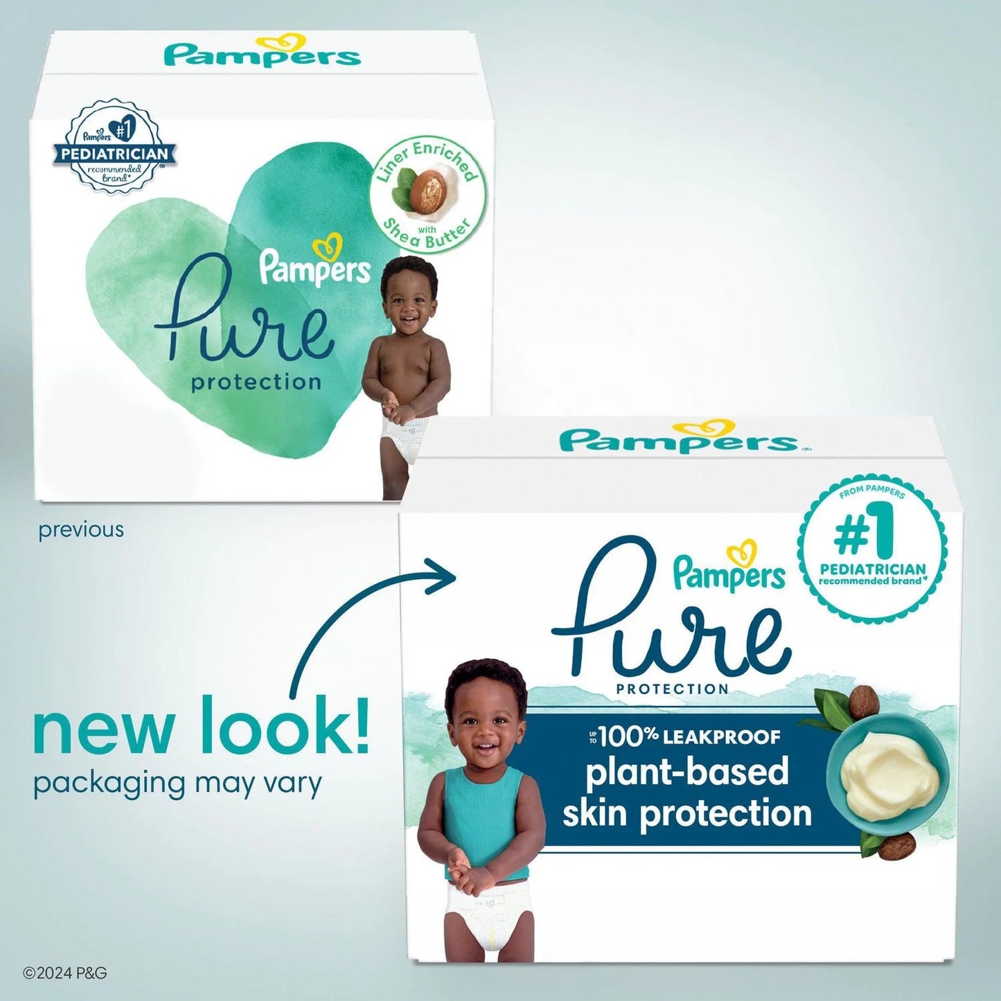 Pampers Pure Baby Diapers, Size1- 5 (27+ lbs), 48, Up to 100% Leakproof, Premium Hypoallergenic Soft Diapers, 48CT