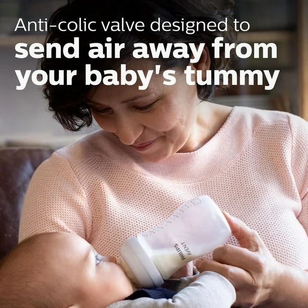 Philips Avent Natural Baby Bottle With Natural Response Nipple, With Blue Elephant Design, 9oz, 3 pack, SCY903/63, Avent Deco Bottle 9oz 3pk