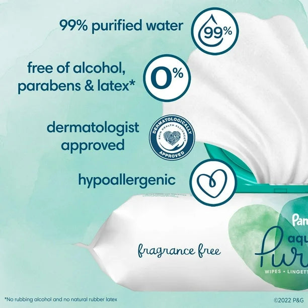 Pampers Aqua Pure Sensitive Baby Wipes 6X Pop-Top, 336CT
