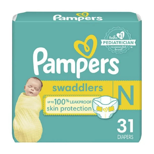 Pampers Swaddlers Diapers, Jumbo Pack, Sizes P-S, N, 1,