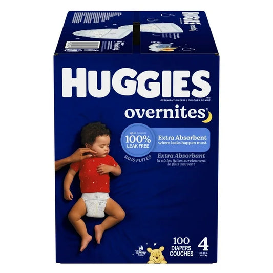 Huggies Overnites Nighttime Baby Diapers, Mega Colossal Pack, Sizes: 4-7, Sizes: 4-7 | 100-60 Count