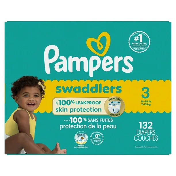 Pampers Swaddlers Diapers, Super Econo Pack, Size 1-8, 58-160CT