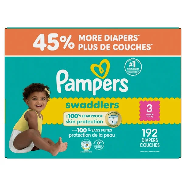 Pampers Swaddlers Active Baby Diaper, Ultra Value Pack, 192CT