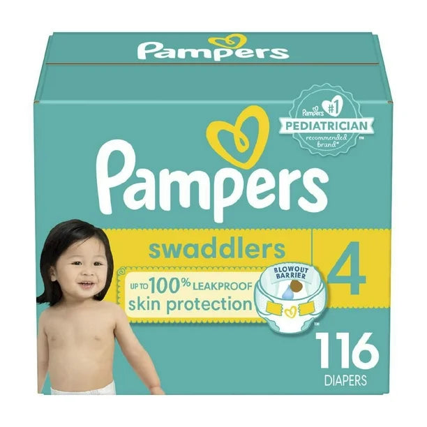 Pampers Swaddlers Diapers, Super Econo Pack, Size 1-8, 58-160CT
