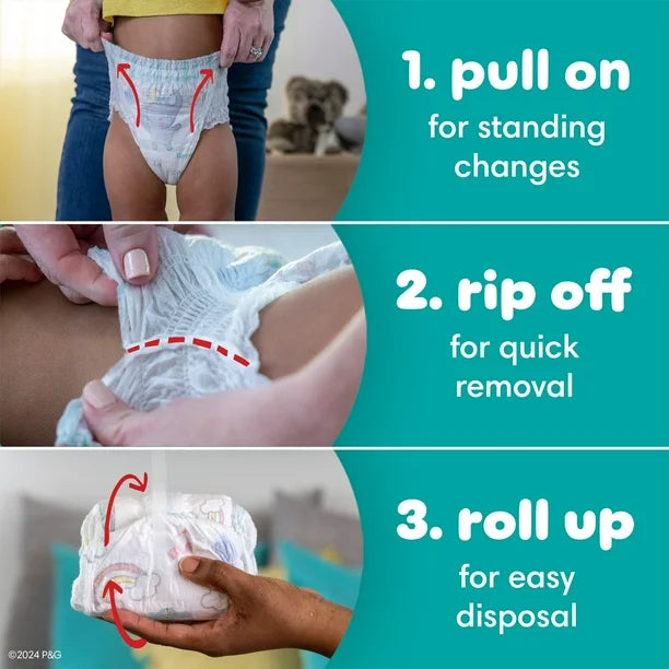 Pampers Swaddlers 360 Pull-On Diapers, for up to 100% Leakproof Skin Protection and Easy Changes, 44CT