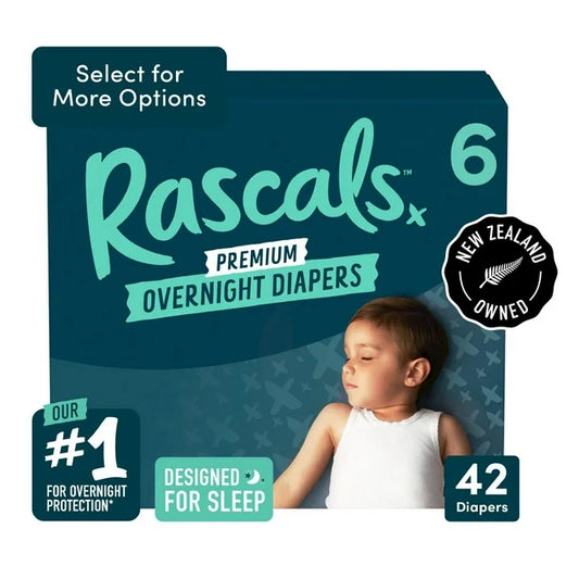 Rascals Overnight Diapers, Size 6, Carton, 42 Count, (Select for More Options)