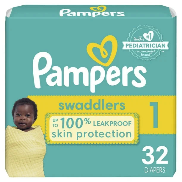 Pampers Swaddlers Diapers, Jumbo Pack, Sizes P-S, N, 1,